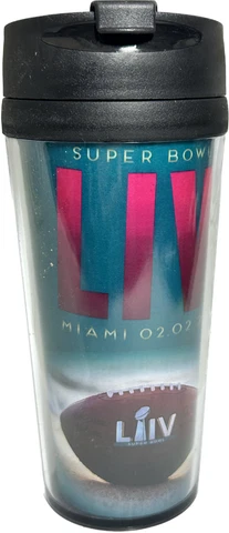 Super Bowl LIV Travel Tumbler Miami 2020 Plastic Cups KC Chiefs Licensed NEW Cover