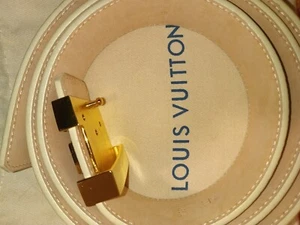 Louis Vuitton Damier Azur LV White Men’s Belt size 32-34 AUTHENTIC - Picture 1 of 4