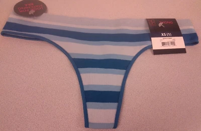 No Boundaries Blue Striped Nylon Thongs Size XS(1)- New (Lot Of 2).         (65) - Image 1 of 4