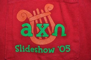 t-shirt small alpha chi omega sorority slide shoe 2005 18 inches pit to pit - Bild 1 von 5