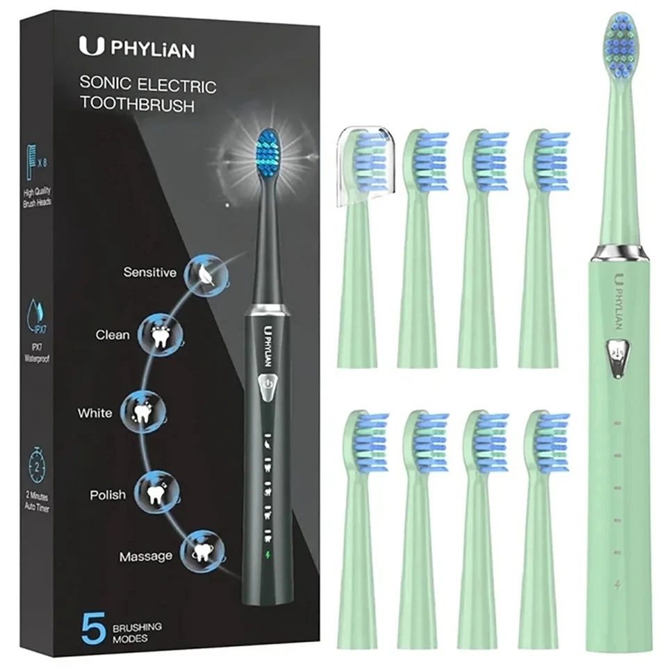 声波成人电动牙刷-可充电带8个刷头 — 第 1/4 张图片