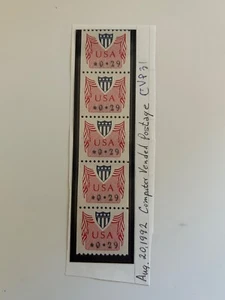 US Briefmarken SC#CVP31 Computer Vended 29c Coil Strip of 5 MNH 1992 - Bild 1 von 2