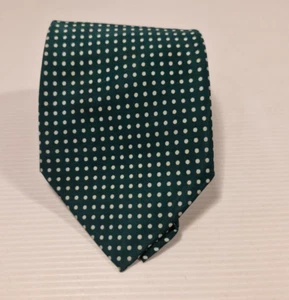 Masculine - Green Spotted Vintage Polyester Necktie Business Formal Tie - Picture 1 of 6