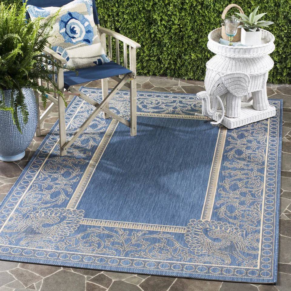 Safavieh Indoor / Outdoor Blue / Natural Area Rugs - CY2965-3103 - Image 1 of 1