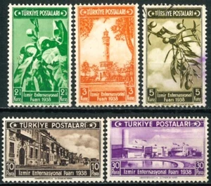 VECCHI FRANCOBOLLI TURKIYE 1938 Fiera Internazionale di Izmir - INUTILIZZATO/MH più USATO - Foto 1 di 2