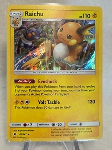 Pokémon Card Raichu 41/147 Holo Rare Burning Shadows - Picture 1 of 6