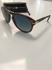 Persol 9714 Sunglasses Folding 9-714 Blue 102556 Light Havana Authentic New 52m