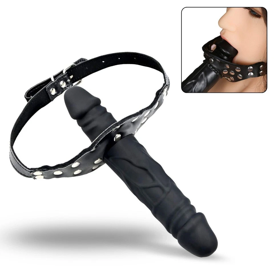 Mordaza bucal pene doble pene con consolador Dong BDSM fetiche esclavitud juguete sexual Foto 1 de 4