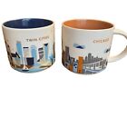 Starbucks Chicago Twin Cities 14 Oz Mug You Are Here Coffee Cup Lot Of 2