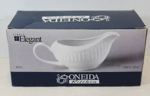 De Colección Oneida Simply Elegante Ariel Gravy Boat Blanco Nuevo Estado - Imagen 1 de 6