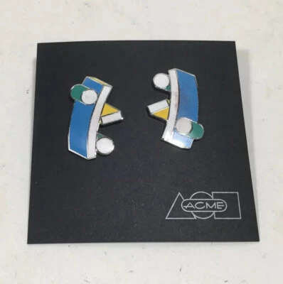 复古 ACME Studio“百分比”耳环 MEMPHIS 设计师 MICHELE DE LUCCHI 著 — 第 1/4 张图片