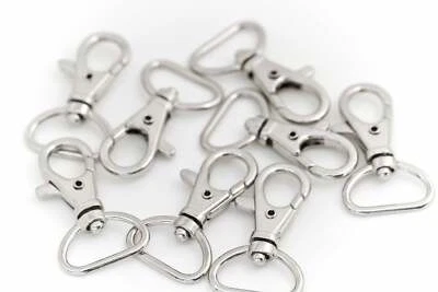 100 pcs Lobster Clasp Swivel Snap for Paracord Lobster Clip 1.25" Silver finish  - Image 1 of 3