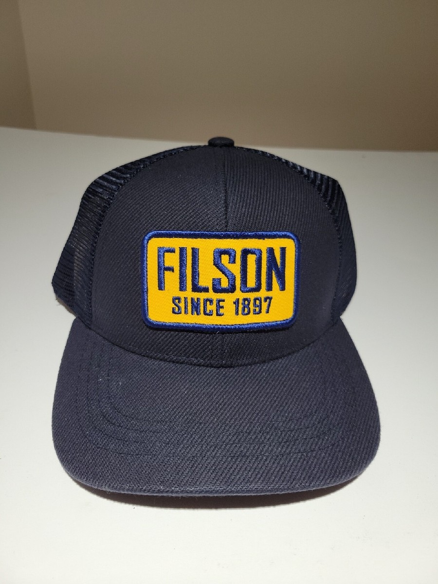 FILSON Mesh SnapBack Logger Cap Trucker Hat OSFA Blue Patch