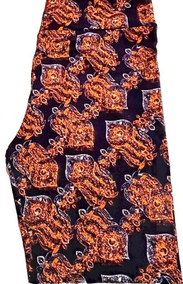 LULAROE Tall & Curvy 12-18 Leggings Purple Plum Orange PAISLEY Floral Halloween - Image 1 of 2