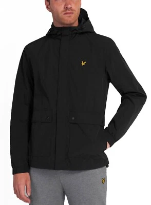 Lyle & Scott Hombres Chaqueta con Capucha Bolsillo Cálida Invierno Informal Nylon Abrigo Negro Jet Foto 1 de 3