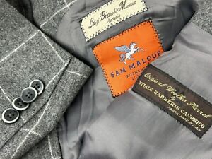 LUIGi BIANCHI MANTOVA Windowpane Gray Sport Coat Blazer Jacket IT58/US48.R $1295