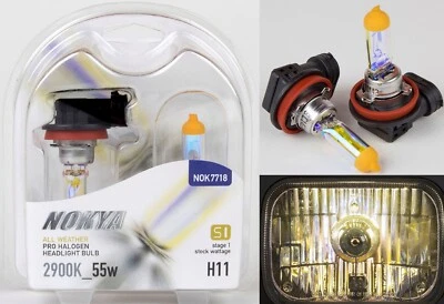 Nokya All Weather H11 Nok7718 55W Two Bulbs Head Light High Beam Replacement Fit - Image 1 of 4
