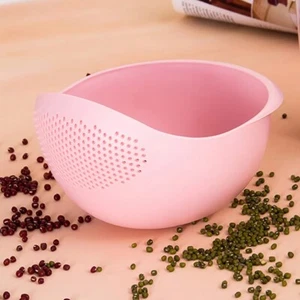 Bowl Drain Basket Fruit Bowl Washing Drain 1PC- Colander Rice Basket with Handle - Picture 1 of 14