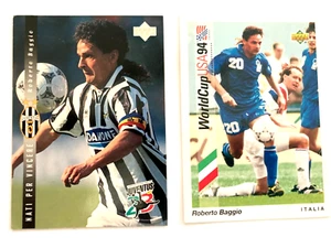 Lot of 2 Roberto Baggio Upper Deck Cards 94 Italia Team and Juventus Ultra Rare - Picture 1 of 10
