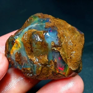 162Ct Natural Opal Rough – Ethiopian Welo Fire Gemstone Nodule 38x33x26mm - Picture 1 of 7