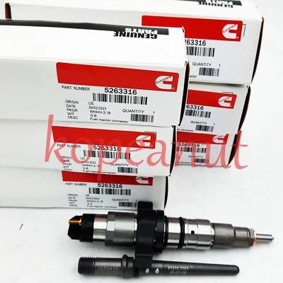 Inyector de combustible diésel Cummins 0445120238 5263316 6 piezas para Dodge Ram 2004-09 5,9 L Foto 1 de 4