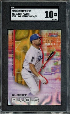 2021 Bowman's Best ALBERT PUJOLS #87 Gold Lava /75 Los Angeles Dodgers SGC 10 Foto 1 de 2