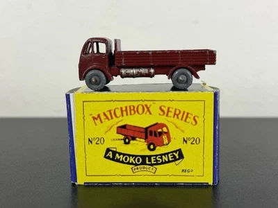 Caja de fósforos Lesney No. de colección rara Camión de 20 estacas Moko Lesney con reproducción Caja Foto 1 de 4