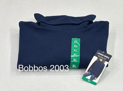 Top Lands' End para mujer manga larga cuello embudo gofre, azul oscuro, talla XL Foto 1 de 4
