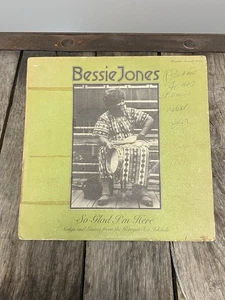 Signed Bessie Jones So Glad I'm Here Vinyl LP  Folk World Record 1975 Rounder - Picture 1 of 5