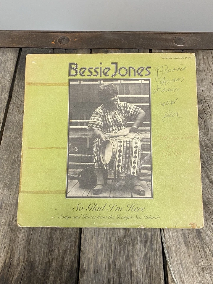 Signed Bessie Jones So Glad I'm Here Vinyl LP  Folk World Record 1975 Rounder Foto 1 de 4