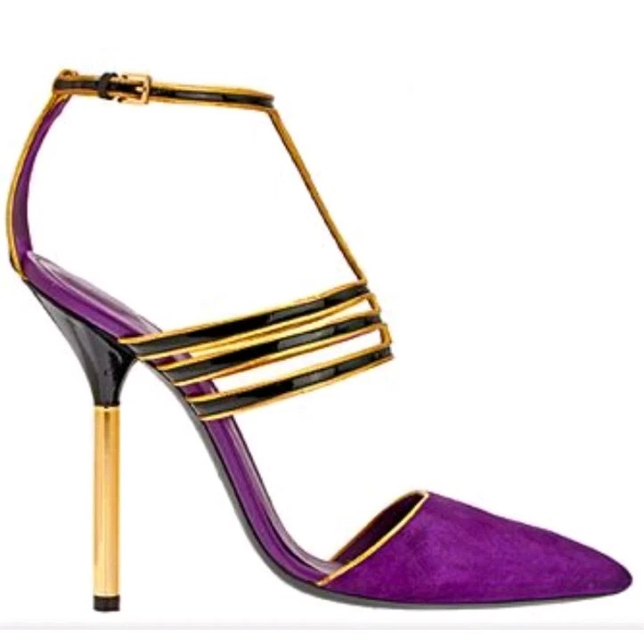 Женские туфли-лодочки Emilio Pucci размер 37,5 фиолетовая замша с Т-образным ремешком  - Изображение 1 из 4