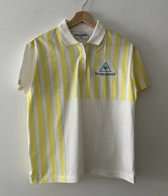 Vintage 90s Le Coq Sportif Polo Shirt French Open Porte D’auteuil White Size M - Image 1 of 4