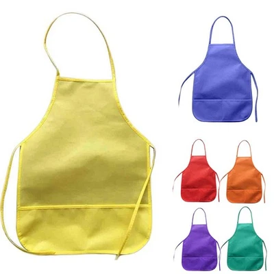 Grembiule Tessuto Bambini con Tasche Cucina Aula Arti Mestieri Pittura - Immagine 1 di 4