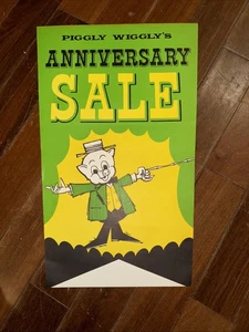 Vintage Piggly Wiggly JUBILÄUMSVERKAUF 2-seitige Werbung 11,75 x 18 Zoll - Bild 1 von 2
