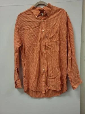 LLBean Mens Button Down Shirt Orange Size M Long Sleeve Cotton Casual Top - Image 1 of 4
