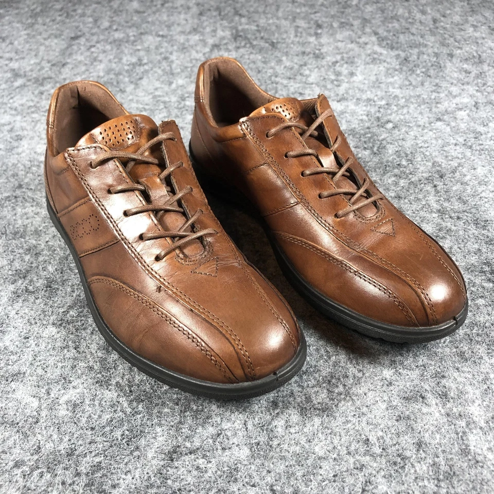 Zapatos Ecco Para Mujer Talla 6 Cuero Marrón Informales Cómodos Caminar Tenis Con Cordones Foto 1 de 4