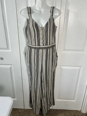 Traje Pantalón Jessica Simpson Newton Peekaboo Espalda Mono Joey Division Rayas XL Foto 1 de 4