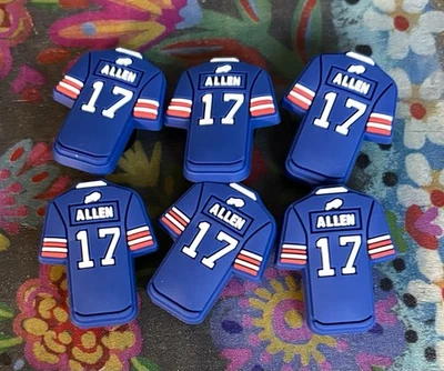 6 Piezas BUFFALO BILLS Equipo de Fútbol QB 17 ALLEN Zapatos Dijes Decoraciones Zapatos Foto 1 de 3