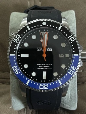 Reloj de buceo automático Deep Blue Master 1000 II 44 mm para hombre negro azul Batman Foto 1 de 4