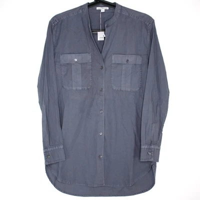 Camisa James Perse Feminina 0 Supima Algodão Ripstop Utilitário Botão para Cima NOVA C1161 - Imagem 1 de 4