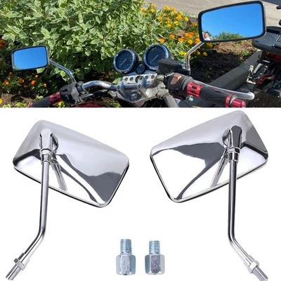 Espejos retrovisores cromados para motocicleta Honda Kawasaki Shadow Sabre 1100 Vulcan 500 KLX650 Foto 1 de 4