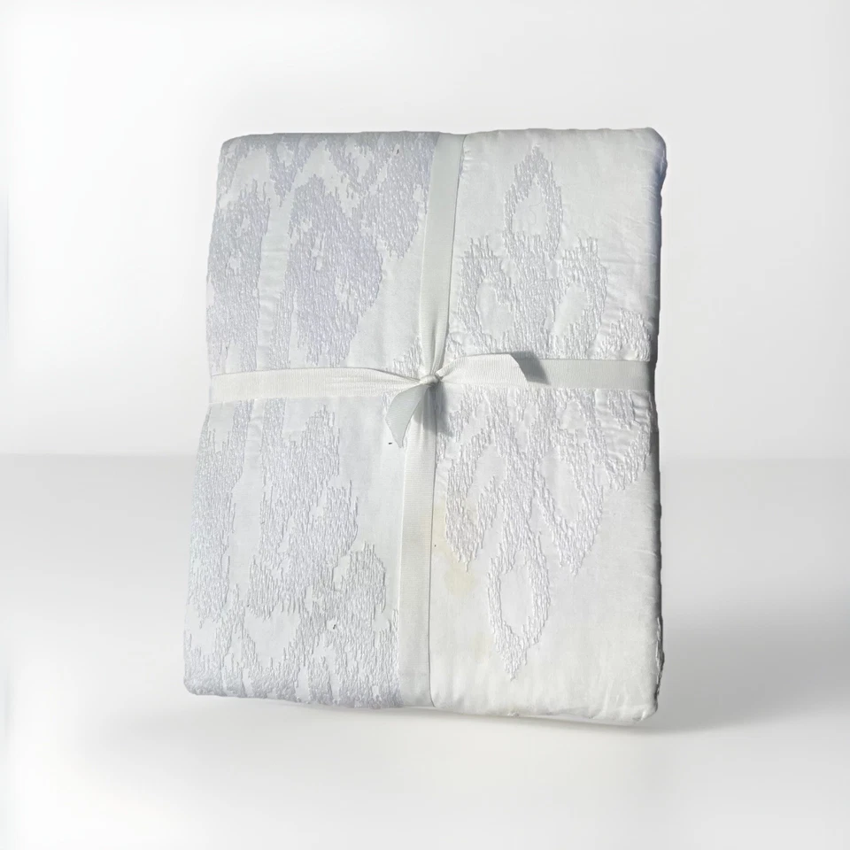 Williams Sonoma IKAT Embroidered Duvet - Queen - White - Image 1 of 4