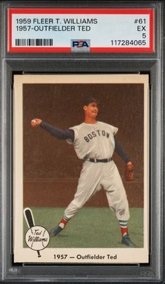 Fleer Ted Williams 1959 #61 1957 - Outfielder Ted PSA 5 EX Foto 1 de 2