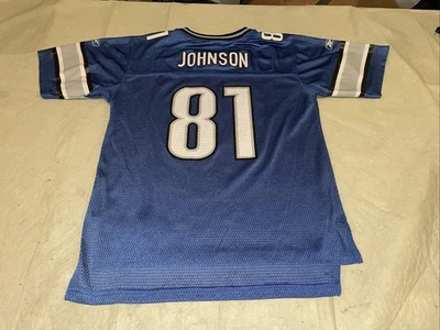 Camiseta deportiva juvenil L/xl 14-16 Calvin Johnson Reebok Detroit Lions limpia azul NFL Rbk Foto 1 de 4