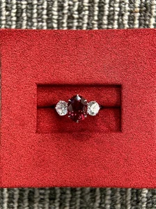 5.00 Ct Oval Cut Certified Natural Ruby Diamond Wedding Ring Real 14k White Gold - Picture 1 of 11