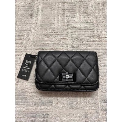 Bolso sin asas ALDO negro acolchado imitación cuero compartimento múltiple Foto 1 de 4