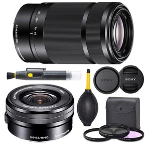 Sony E PZ 16-50mm f/3.5-5.6 OSS SELP1650+ Sony E 55-210mm f/4.5-6.3 OSS SEL55210 - Picture 1 of 14