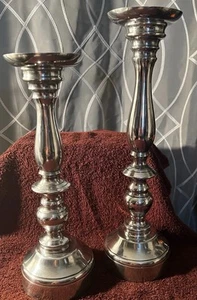 2 Silver Plated Candle Stick Holders From India - Picture 1 of 2