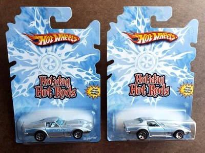 2008 Hot Wheels '69 CORVETTE Metalflake Silver HOLIDAY HOT RODS 1:64 5-SP LOT X2 - Image 1 of 4