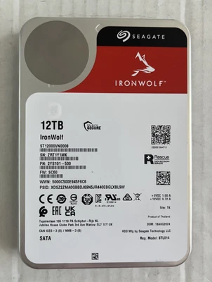 Seagate 12TB IronWolf  NAS Internal Hard Drive HDD  (ST12000VN0008) - Image 1 of 4